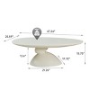 47" Oval Fiberglass Coffee Table, Minimalist Center Table with Sculptural Pedestal Base, Accent Table for Lounge or Living Room-Koiai - 4 of 4