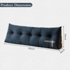 Bekrvio Velvet Wedge Headboard Pillow, Bed Rest Reading Backrest Cushion with Removable Cover & Side Pockets for Daybed & Couch - 2 of 4