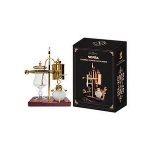 Nispira Belgium Royal Family Balance Syphon Unique Gravity Vintage Coffee Maker Vacuum Brewing System Gold 500 ml - 1 of 4