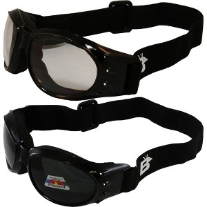 3 Pairs of Birdz Eyewear Eagle Safety Motorcycle Goggles with Clear, Smoke Lenses - 1 of 4