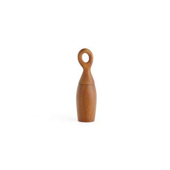 Nambe Portables Acacia Wood Salt or Pepper Mill, Refillable Spice Grinder, Manual Salt or Peppercorn Grinder, Wooden Mill with Handle