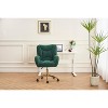 Velvet/Teddy Fabric 360 Swivel Home Office Chair With Gold Metal Base And Universal Wheels, Height-Adjustable Task Chair 4L - ModernLuxe - 2 of 4