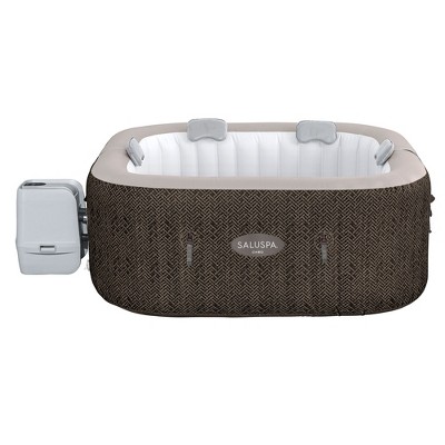 Brown Square Inflatable Hot Tub with 140 AirJets