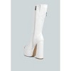 Tzar Faux Leather High Heeled Platfrom Calf Boots Women - 3 of 4