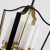 Rennnsan Joseph 4-Light Industrial Retro Black/Gold Cage Geometric Chandelier with Milky White Cylinder Glass Shade - 4 of 4