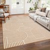 Modern Washable Area Rug, Geometric Pattern Throw Carpet with Non Slip Backing, Low Pile Stain Resistant Floor Carpet for Living Room - 2 of 4