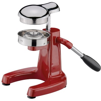 Compact Red Stainless Steel Lever Action Citrus Juicer