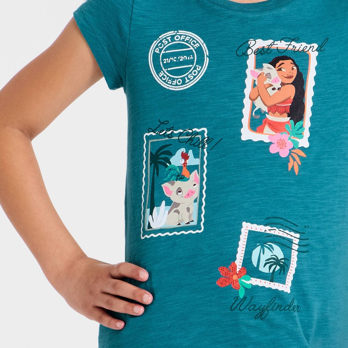 Girls' Disney Moana Wayfinder Short Sleeve Graphic T-Shirt - Blue - thumbnail 2