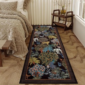 TackView Kitchen Runner Rug Non Slip Washable Runners for Hallways, Animal Print Runner Rugs Low-Pile Forest Long Carpet - 1 of 4