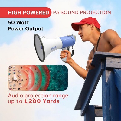50W Megaphone Speaker, Loud Sound, Rechargeable Battery, 10-Second Record - Thumbnail 5