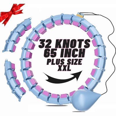 MAICIFI 65in Weighted Hula Hoop for Women - 32 Detachable Knots, Silent Workout, Waist & Abs 2-in-1