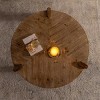 Living Room Central Round Coffee Table,Rustic Solid Wood Round Sofa Side Table,Small Accent Table for Office or Apartment-Coolbibila - 2 of 4
