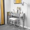 VINGLI Mirrored Vanity Desk With Drawers and Flip Mirror, Glass Table, Silver Makeup Desk for Bedroom/Makeup Room - 2 of 4