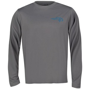 Reel Life Troll Skull UV Long Sleeve Performance T-Shirt - Silver Filigree - 1 of 2