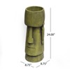VisioGear 24" Tall Cast Stone Garedn Planter, Modern Design for Indoor and Outdoor Spaces, Antique Green, 8.75"*8.75"*24" - 3 of 4