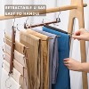 HOUSE DAY Wood Space Saving Pants Organize Hangers Non Slip Multi Functional Pants Rack Walnut 2 Pack - 2 of 4