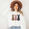 Simply Sage Market Women's Graphic Sweatshirt Triple Bling Bunnies  - S - White - image 2 of 3