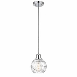 Athens Deco Swirl - 1 Light Stem Hung Mini Pendant In Industrial Style-8 Inches Tall and 6 Inches Wide - 1 of 1