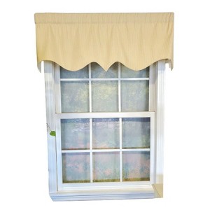 RLF Home Pin Stripe Regal 3" Rod Pocket Lining Luxurious and Elegant Window Treatment Valance 50" x 17" Yellow - 1 of 4