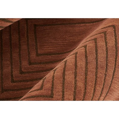 Copper Geometric Hand-Tufted Wool Runner Rug 2'6" x 8'