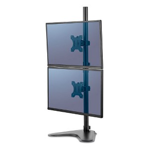 Fellowes Professional Series Freestanding Dual Stacking Monitor Arm, For 32" Monitors, 15.3" x 35.5" x 11", Black, Supports 17 lb - 1 of 4