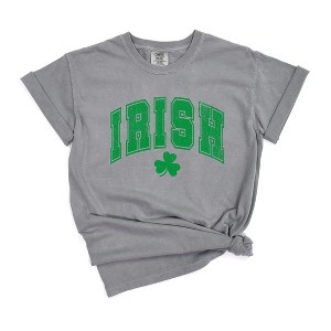 Simply Sage Market Women's Irish Varsity Grunge Short Sleeve Garment Dyed Tee - 1 of 4