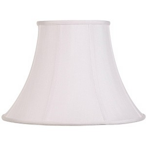 Imperial Shade White Large Bell Lamp Shade 9" Top x 18" Bottom x 13" Slant x 12.5" High (Spider) Replacement with Harp and Finial - 1 of 4