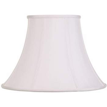 Imperial Shade White Large Bell Lamp Shade 9" Top x 18" Bottom x 13" Slant x 12.5" High (Spider) Replacement with Harp and Finial