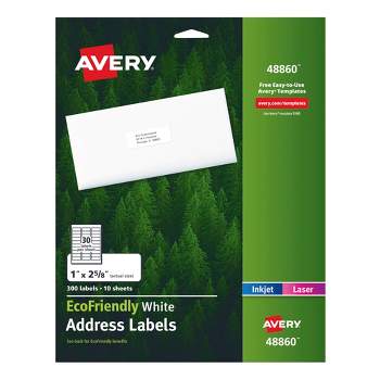 Avery EcoFriendly Address Labels, 1 x 2-5/8 Inches, Pack of 300