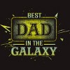 Men's Design By Humans Best Dad In Galaxy Badge By AmusingDesignCo T-Shirt - 2 of 2