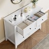 Large 6 Drawer Dresser with Deep Drawers & Metal Knobs, Modern Wooden Double Chests of Drawers for Entryway - 4 of 4