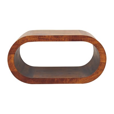. Wood Amaya Coffee Table - Chestnut Finish As Shown，