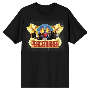 Peacemaker TV Series Main Characters and Title Logo Men's Black Graphic Tee - 1 of 1