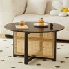Sapphtopaz Round Dining Table 31.5" Solid Wood and Rattan Workmanship Dinette Table Kitchen Table - 4 of 4