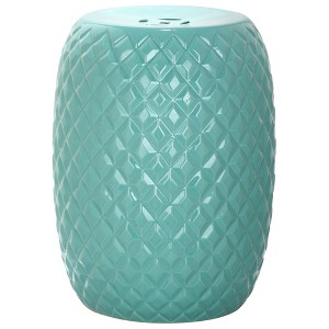 Calla Garden Patio Stool - Light Blue - Safavieh