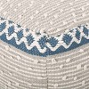 Christopher Knight Home Boone Hand Crafted Cotton Cube Pouf Gray/Blue/White: Upholstered Footrest, Spot Clean - 4 of 4