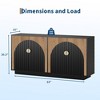 63" 4-Door Sideboard Buffet - Fluted Gold Handle Storage Cabinet, Coffee Bar Credenza, Wooden Media Console Table for Kitchen/Living Room - 2 of 4