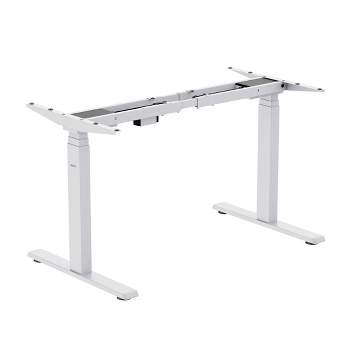 Mount-It! Electric Standing Desk Frame with Dual Motors and Digital Screen Control Panel, White