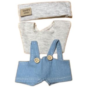 Doll Clothes Superstore Denim Jeans with Knitted Shirt and Matching Cap for 17.5cm Labubu Dolls - 1 of 4
