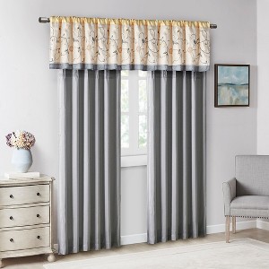 MAYEERTY 50x18" Embroidered Window Valance Yellow - 1 of 4