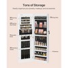 SONGMICS Mirror Jewelry Cabinet Armoire, Wall or Door Mounted Jewelry Storage Organizer, Hanging Lockable Frameless Mirror Cabinet, White - 4 of 4