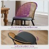 TYBOATLE Rattan Dining Chairs Set of 4, Black Mid-Century Modern Chairs with Faux Leather Cushion & Adjustable Foot Pads for Kitchen or Dining Room - 3 of 4