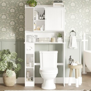 Over The Toilet Storage Cabinet, Bathroom Above Toilet Cabinet Organizer Paper Holder & Adjustable Shelves, Space Saving Toilet Rack - 1 of 4