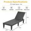 FURNIinspire Patio Chaise Lounges lounge chair with 5 Levels Adjustable Backrest, Suitable for courtyard, garden, Black, 75“*23"*11.26" - 3 of 4
