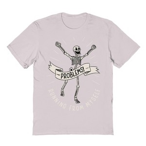 Rerun Island Men's Running From Myself Skeleton By Tobe Fonseca Halloween Short Sleeve Graphic Cotton T-Shirt - 1 of 2