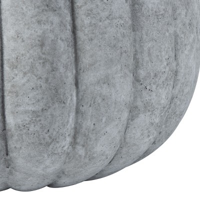 Kaston Light Grey Concrete Pumpkin-Inspired Patio Planter