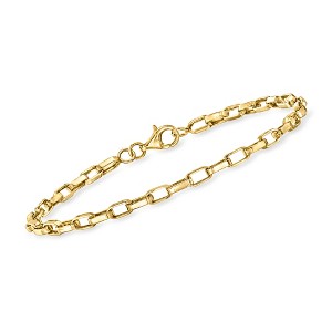 Pure Collection by Ross-Simons 14kt Yellow Gold Paper Clip Box-Link Bracelet Size 8 - 1 of 4