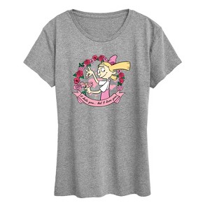 Women's - Hey Arnold! - Valentine's I Love You Short Sleeve Graphic T-Shirt - 1 of 4