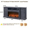 SinCiDo 70" Farmhouse Fireplace TV Stand, for 80" TV, w/ 36" Electric Fireplace, w/ Remote Control & 3D Flame, 2 Drawers, Adjustable Partition - 3 of 4