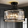 Rennnsan Nostin 14" W 4 - Light Rectangle Drum Crystal Modern Glam Dimmable Semi Flush Mount in Black - 2 of 4